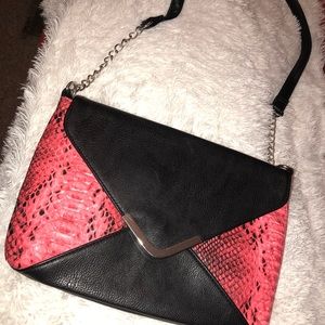 Red & black handbag